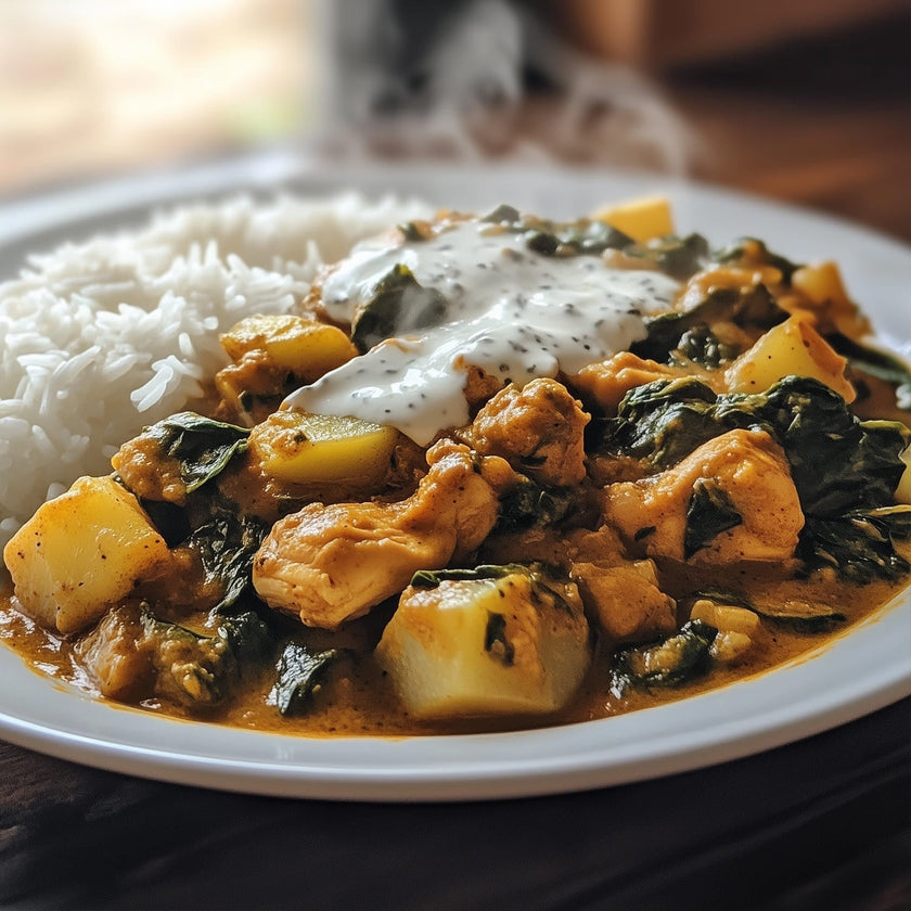 Curry di pollo e patate