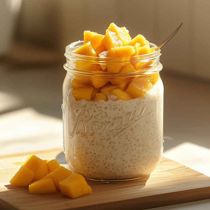 Farro overnight con mango