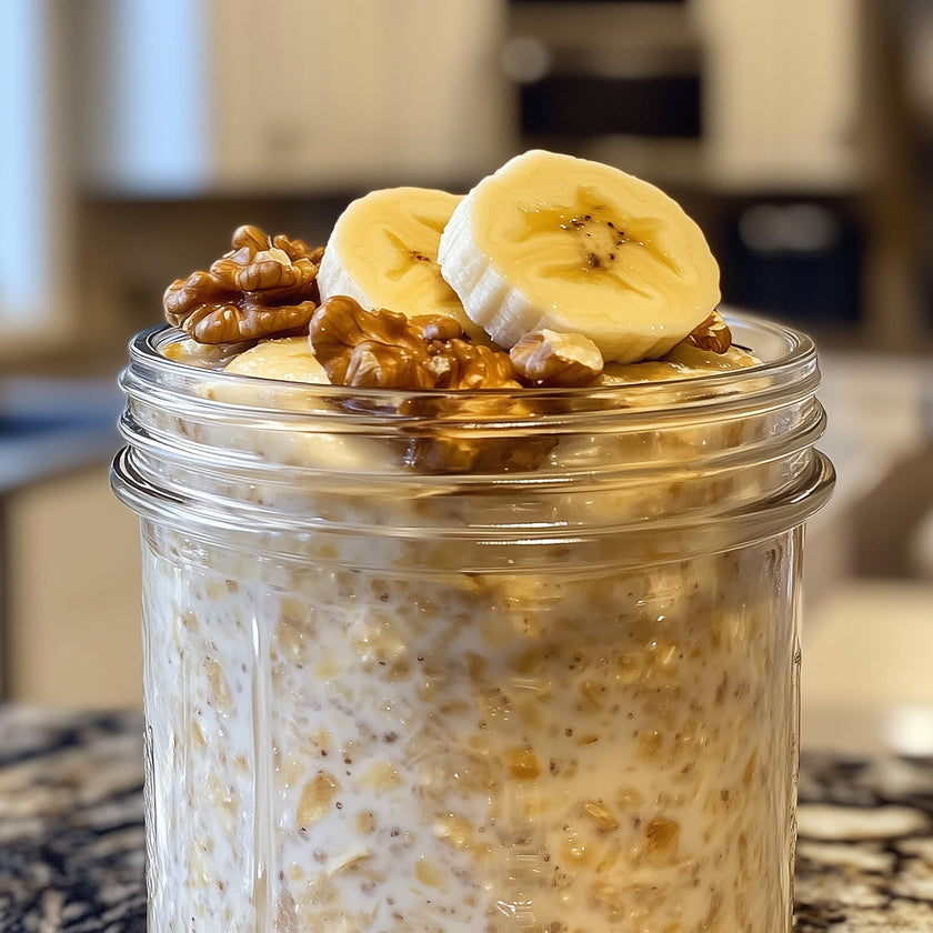 Overnight Oats con banana e noci